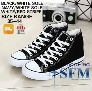 Sneaker high cutting Size 35 - 44 School Shoes Outdoor Indoor Canvas cut Trend casual Unisex Canvas Shoes Black White Navy RED YELLOW LemonFied