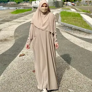 Mazaya Abaya Batwing Bahan Flowy Lux Abaya Kancing Abaya Polos Mewah Gamis Kaftan Dress