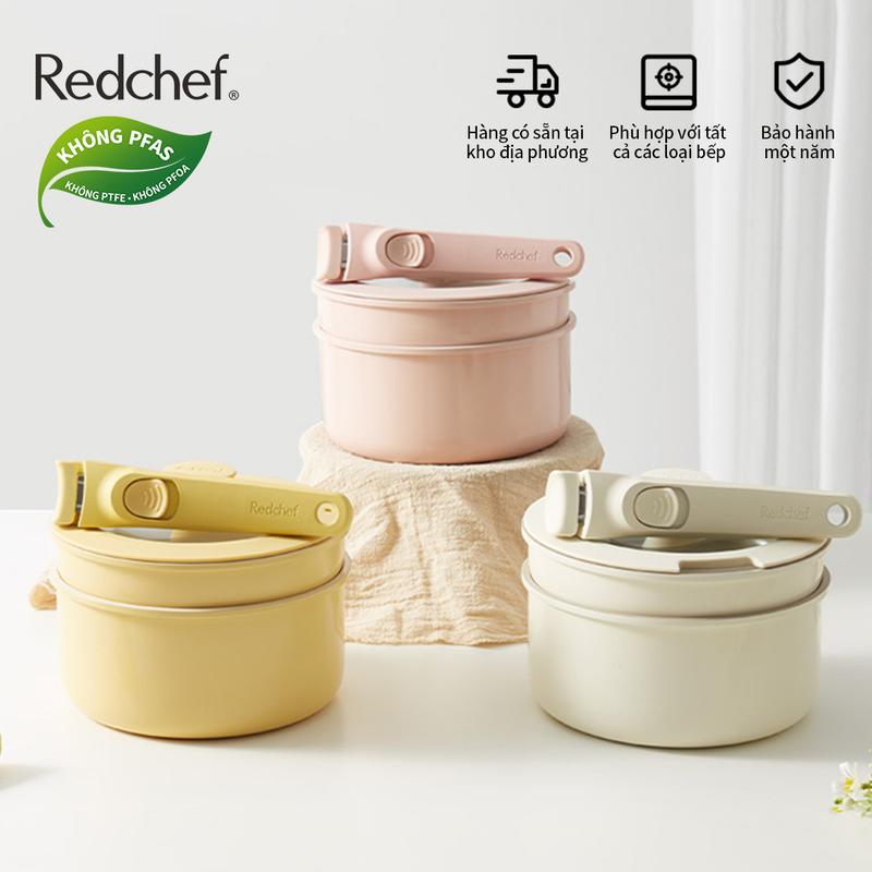 Redchef Bộ Dụng Cụ Nấu Không Dính 4 Món Chảo Chống Dính Không Chứa PFAS Và PTFE Và PFOA Tương Thích Với Tất Cả Các Loại Bếp