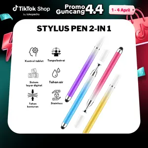 Stylus Pen 2-IN 1 untuk Tablet Smartphone Touch Screen Pulpen Stilus Layar Sentuh Hp Pen Stylus Pena Ponsel Drawing