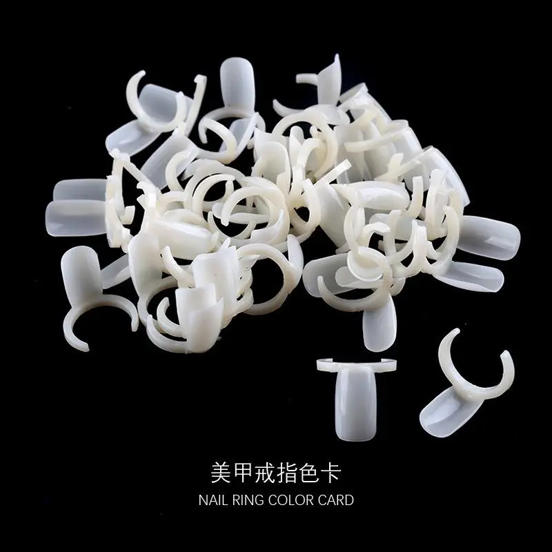 50 Pcs Full Nail Tips False Nails Plastic DIY Nail Polish Color Swatch Display Card Ring for Nail Art Display Nail Art Tools