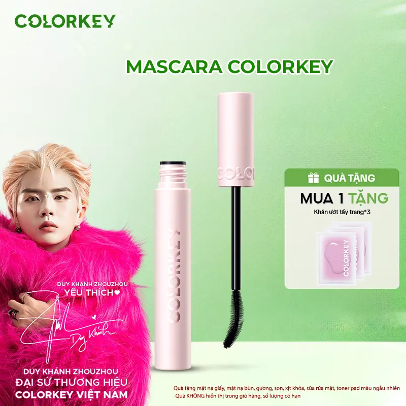 Mascara COLORKEY Hỗ Trợ Giúp Mi Dài Và Tơi, Tạo Cảm Giác Tự Nhiên, Nhanh Khô, Ít Lem Trôi 4.5g