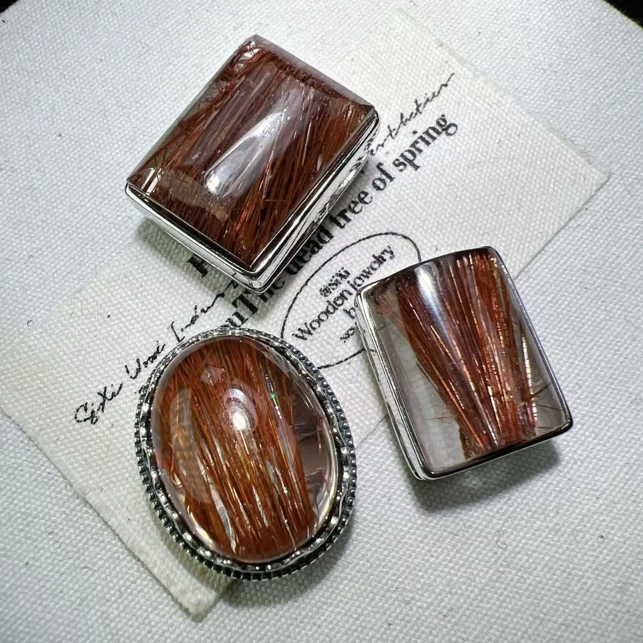 Exquisite Brazilian copper hair crystal pendant ornament crystal stone