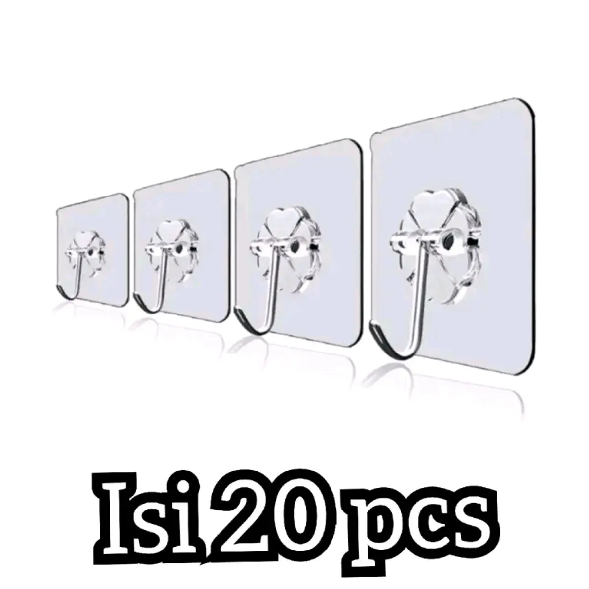 PAKET HEMAT 20 PCS Gantungan Ajaib Seebaguna PVC Transparan 20 Pcs - Tahan Air - Dinding, Pengganti Paku