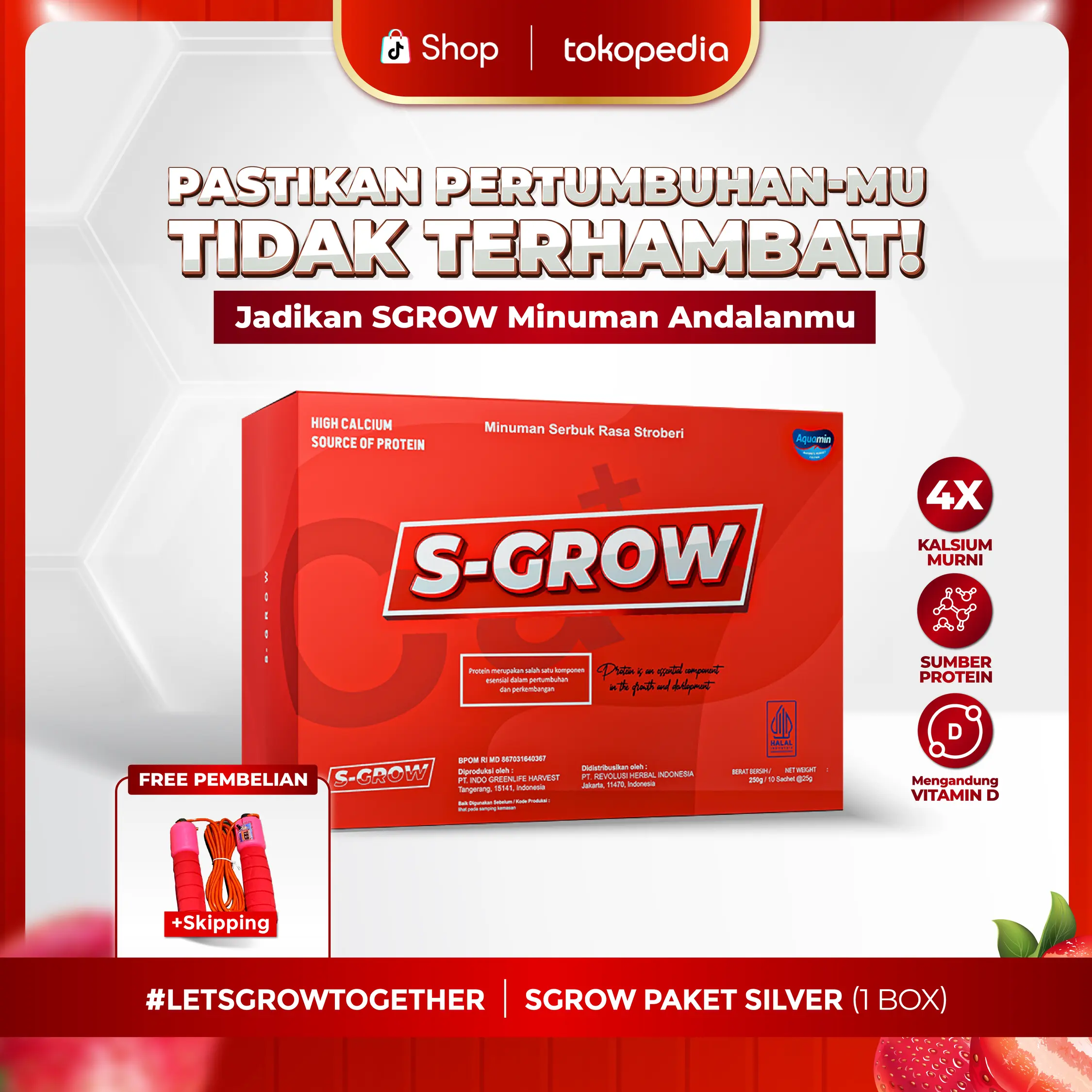 S-GROW SUPLEMEN MENINGGIKAN BADAN Untuk Dewasa