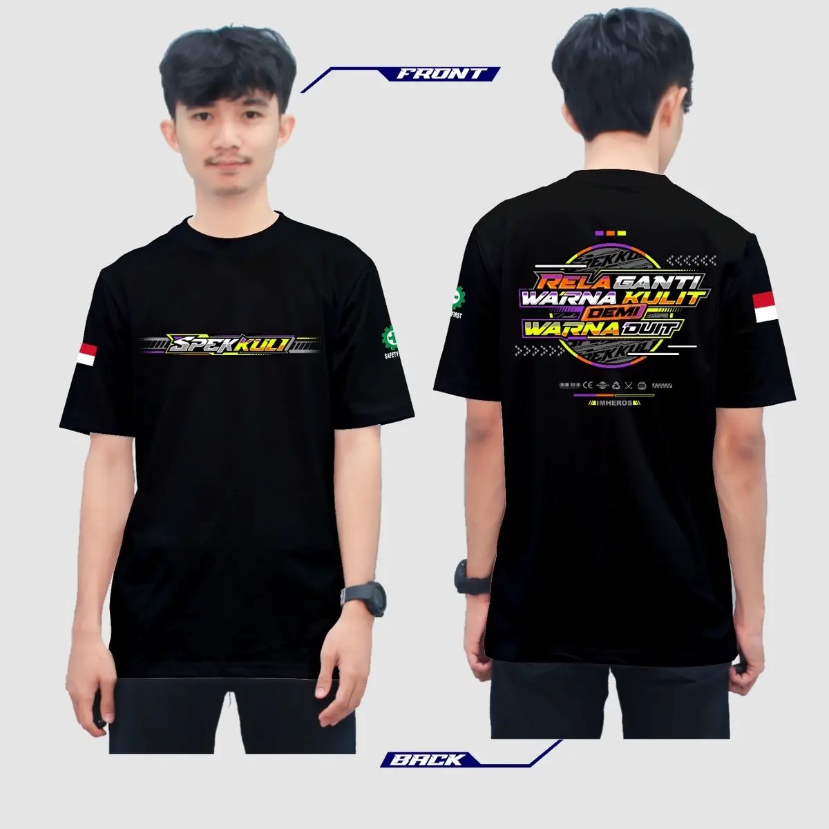 Kaos Spek Kuli New Design Combed Katun - Bahan Katun Combed 24s - Sablon DTF Tahan Lama - Nyaman, Kerja