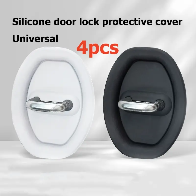 4pcs.Car door lock protective pad, door shock-absorbing cushioning pad, door thickened anti-collision sticker, universal door lock rubber sleeve