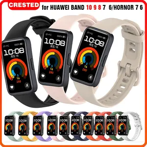 Strap for Huawei Band 10 9 8 7 6 Honor Band 7 6 Polos Silicone Sport Soft Hematacc Tali Silikon Untuk Gelang Jam Tangan Pintar Huawei Band 6Pro Tali  Olahraga Asli Watch band Smartwatch Accessories Rubber