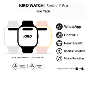 KIRO WATCH S11 PRO Smartwatch WA Chat, Olahraga mendukung Android iOS 1000+ Faces Free Download dan NFC Akses Sensor Gesture