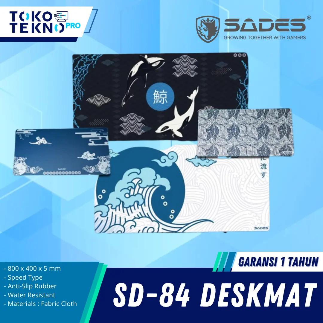 Sades SD84 Kujira / Umi Speed Gaming Deskmat Water Resistant Rubber Mousepad