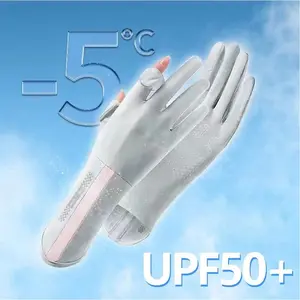 ￼WALVA - Sarung Tangan Anti UV Sarung Tangan Motor Wanita Kaos Tangan Panjang 28cm Kain Sutra Es Anti Selip