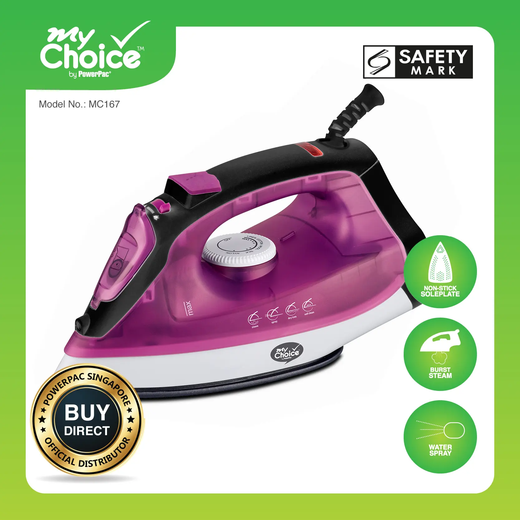PowerPac X My Choice Steam Iron (MC167)