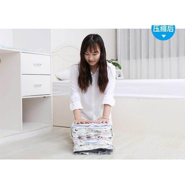 New Improved No Pump Vacuum Bag Compression Bag For Travel Home Clothes Finishing Packing Organizer No Pump Needed SGStock