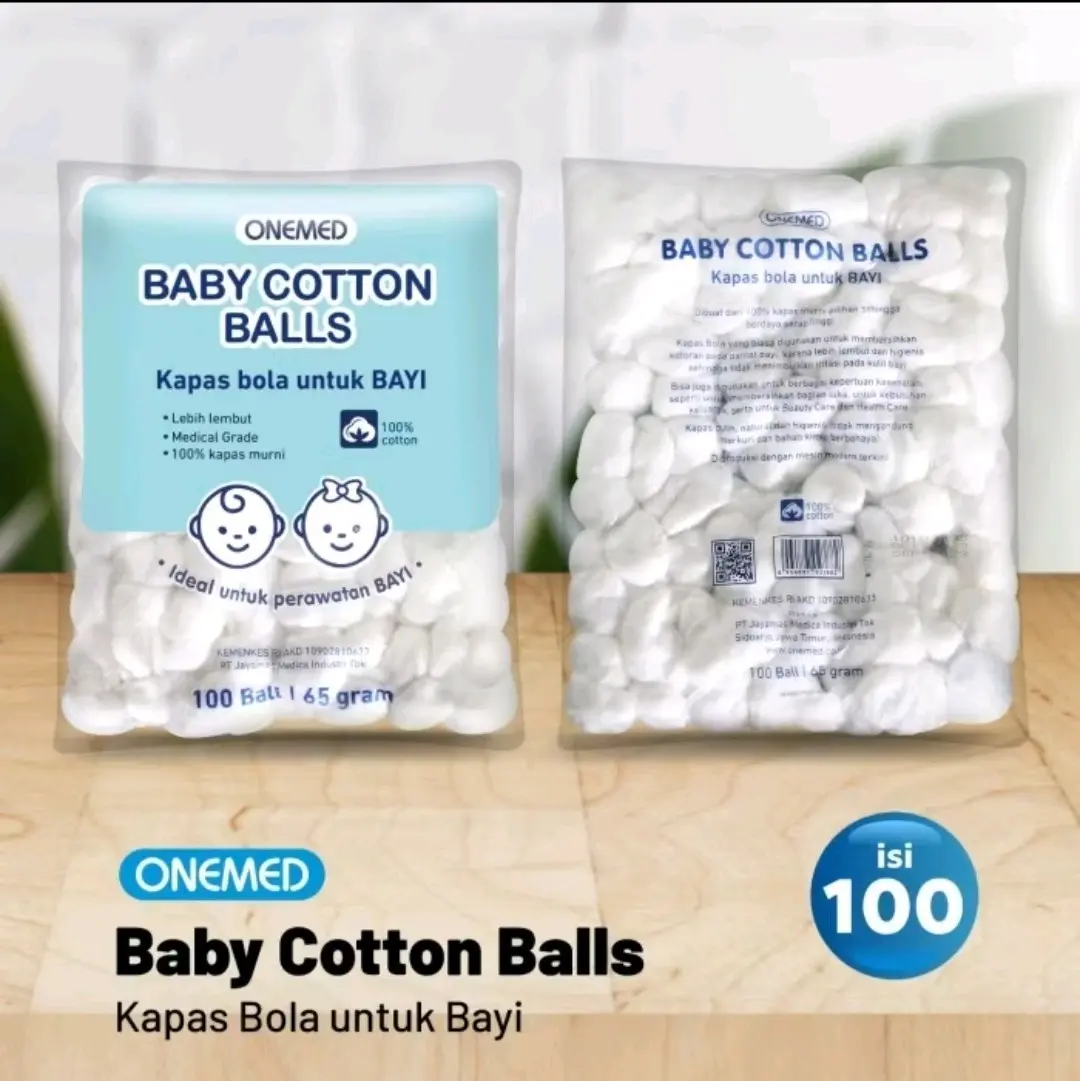 Onemed Kapas Bola Bayi Isi 100Ball