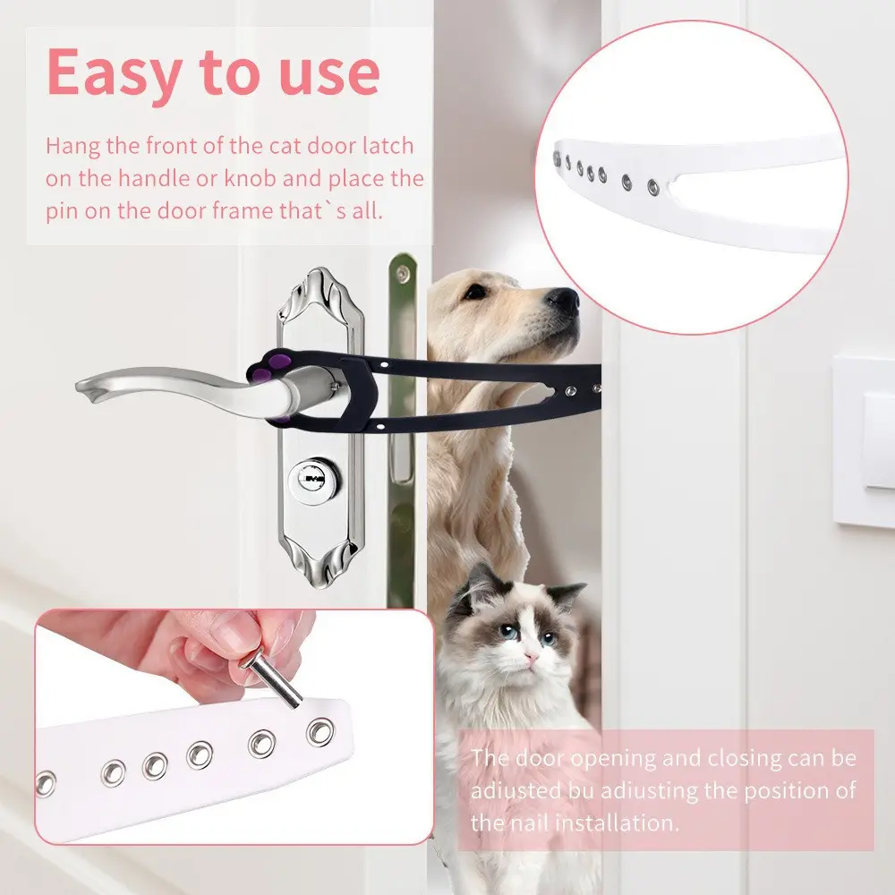 Pet fence cat in and out door air-conditioned room cat door leave door gap god bracket lock no punch with elastic lock