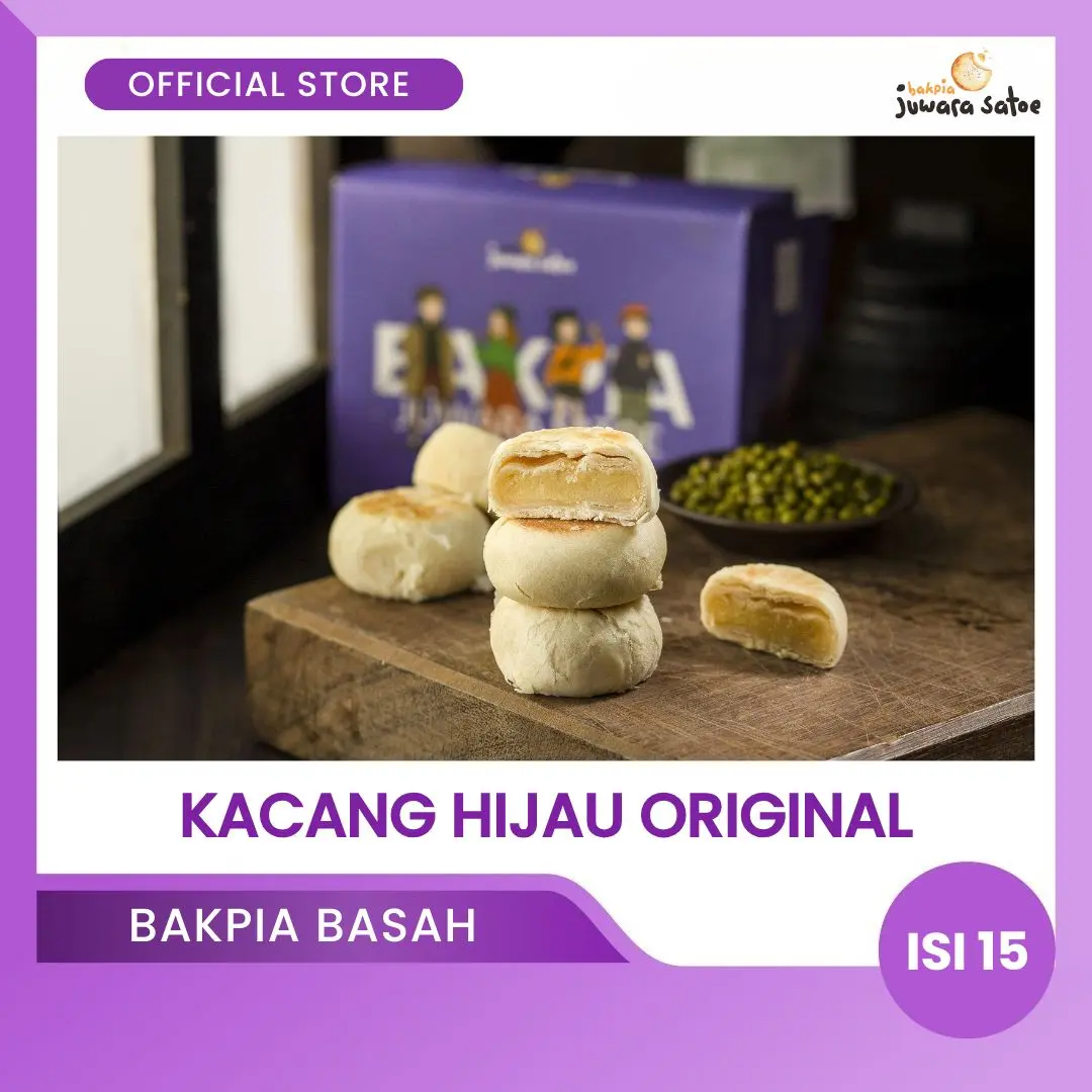[ ISI 15 ] BAKPIA BASAH KACANG HIJAU ORIGINAL - BAKPIA JUWARA SATOE
