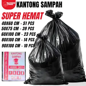 500 GRAM - Kantong Plastik Sampah Hitam 40x60 - 90x120 | Garbage Trash Polly Bag