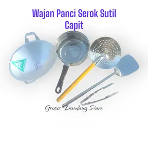 1 set Kitchenware alat masak Dapur murah  panci wajan serok sutil Kayu capit Besi  Peralatan murah Buah