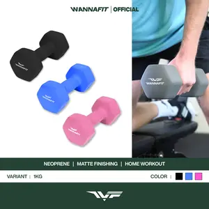WANNAFIT Dumbbell 1kg Vinyl Neoprene | Dumbel Barbel 1 kg Anti Slip | Alat Latihan Beban