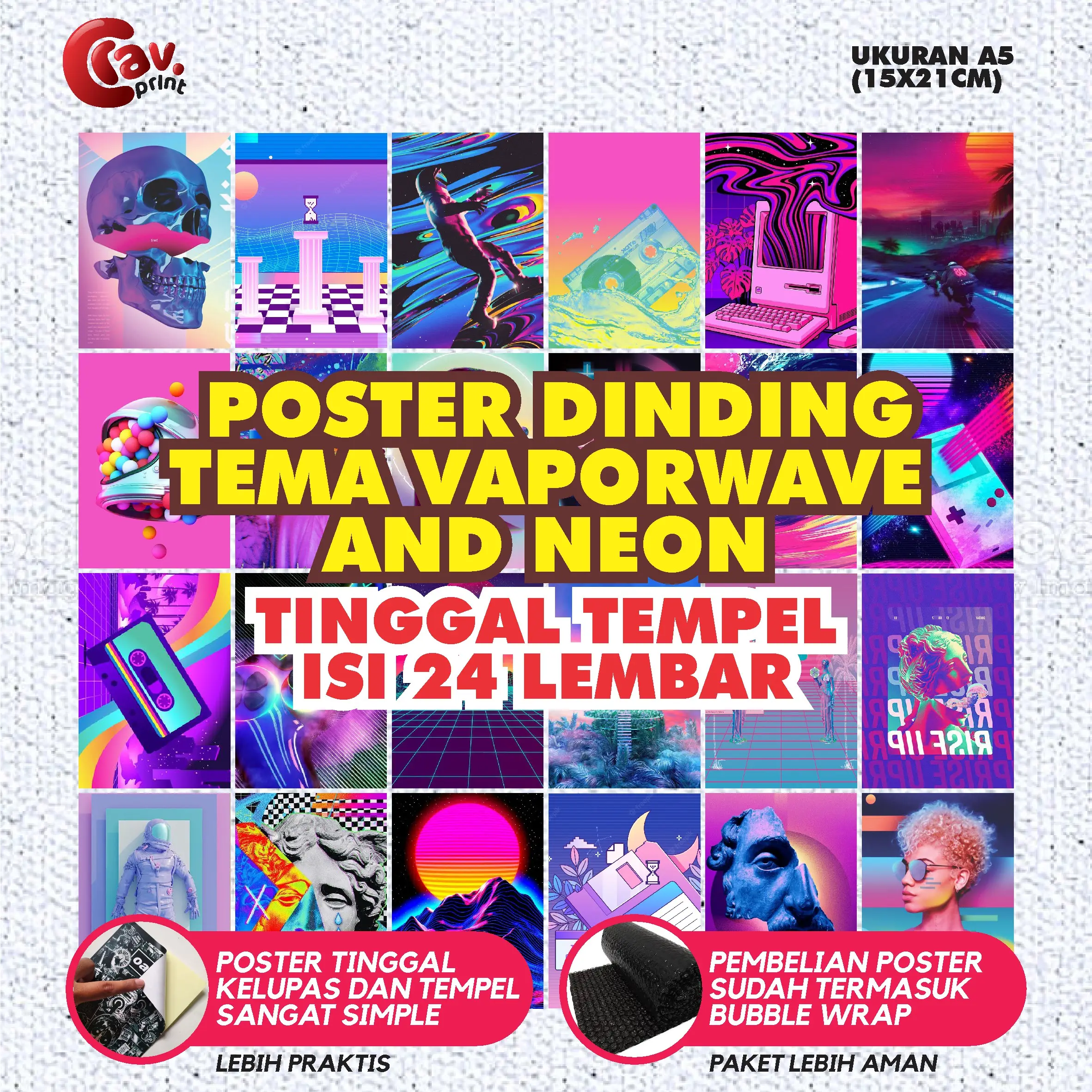 poster sticker vaporwave & neon series