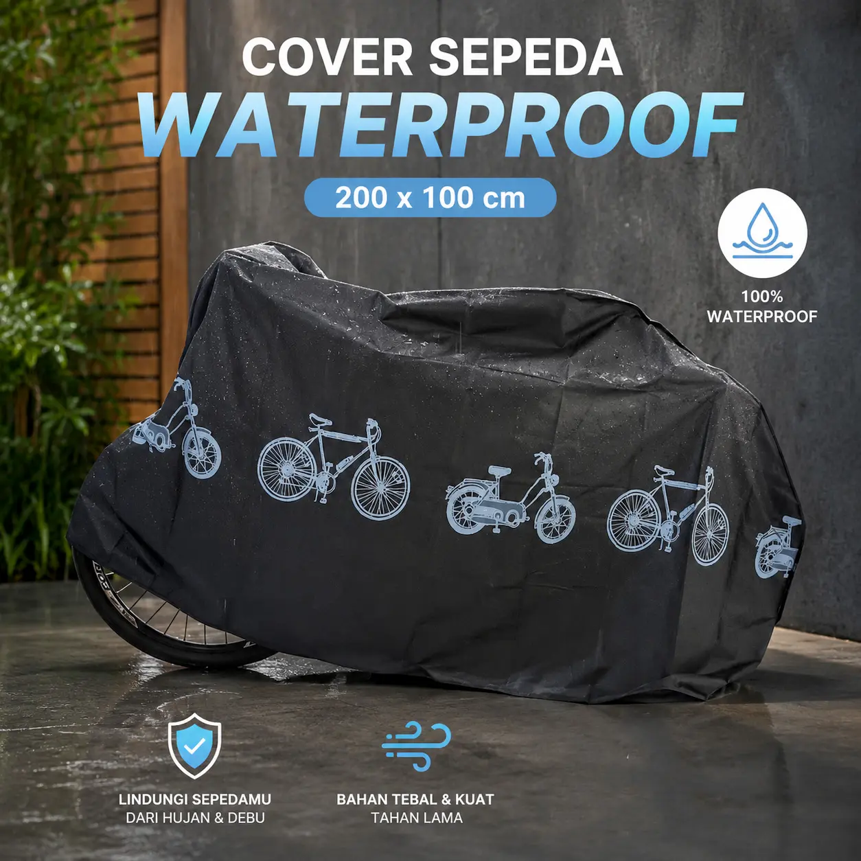 ANTRIS Sarung Cover Pelindung Sepeda Waterproof Dustproof Outdoor - ANT44