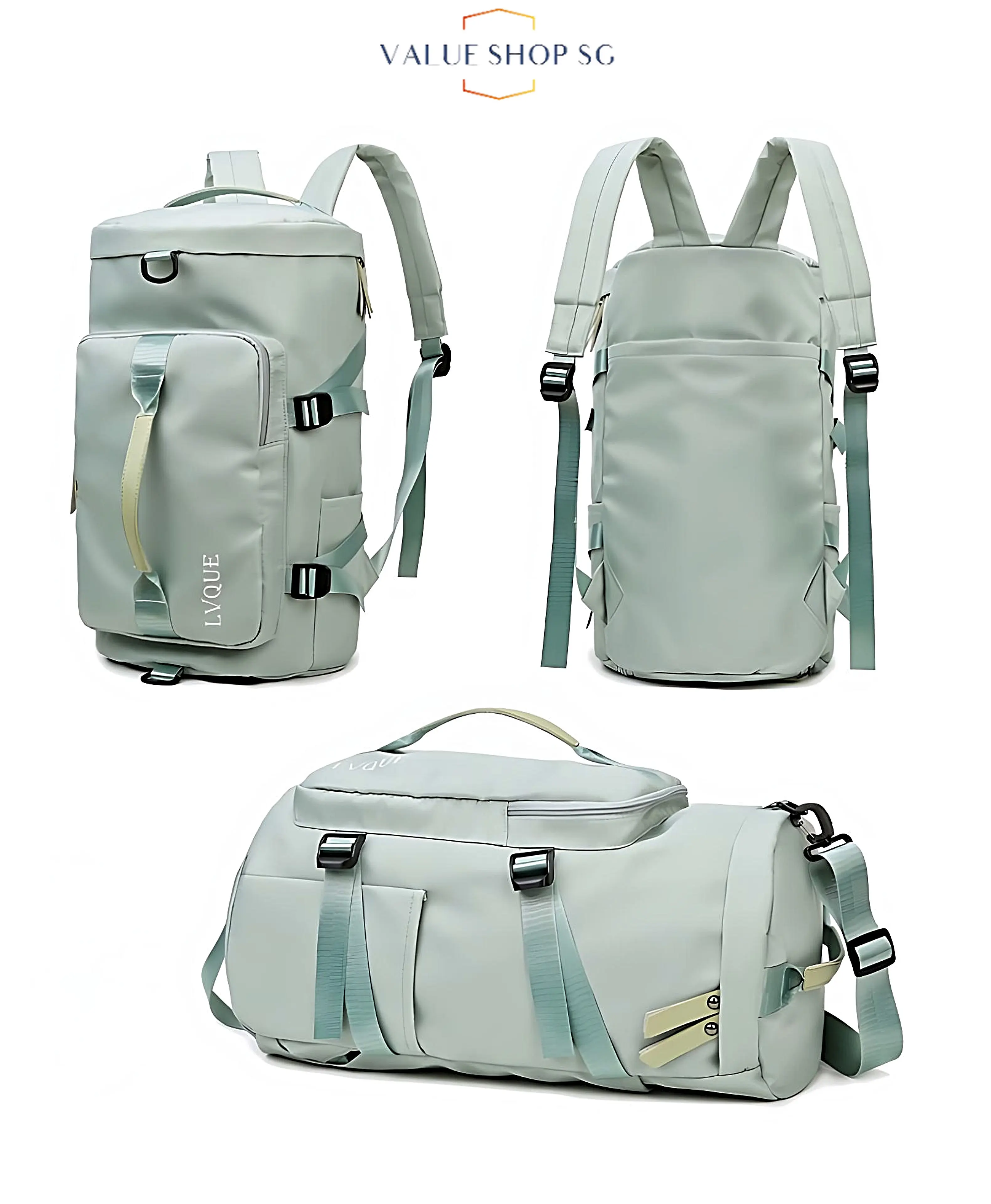 【🇸🇬SG Ready Stock】 Unisex Gym Bag Large Capacity Individual Shoe Pocket Dry Wet Space Multi-functional Travel Backpack