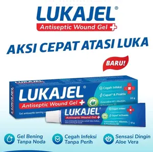LUKAJEL ANTISEPTIC WOUND GEL 10GR UNTUK LUKA BAKAR LECET
