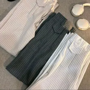 oropants stripe Bangkok celana higwist salur panjang Korean style anti kusut