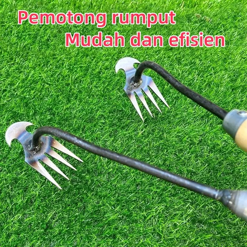 penyiangan alat multiguna-alat pencabut rumput weedding garu harow-alat cangkul garuk rumput  liar kecil pecok baja