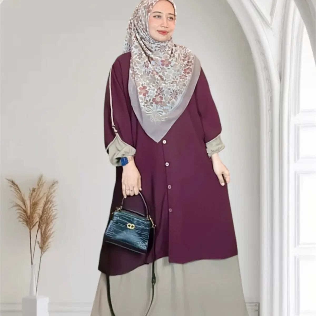 Samira Dress Set Hijab Setelan Rok Muslim Syari