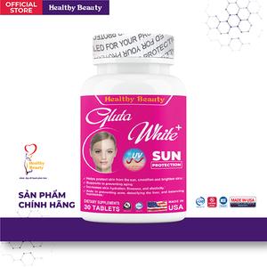HB GLUTA WHITE + - Viên uống hỗ trợ trắng da, hỗ trợ giảm sạm nám, chống oxy hóa (30 viên – Made in USA) collagen