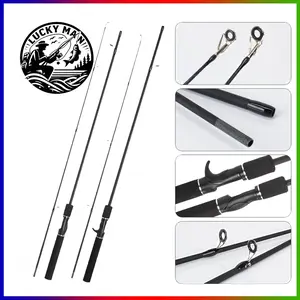 LUCKY MAN-Joran pancing putar dua bagian 1,8m/2,1m, joran pancing fiberglass kekuatan sedang, peralatan memancing ikan mas.