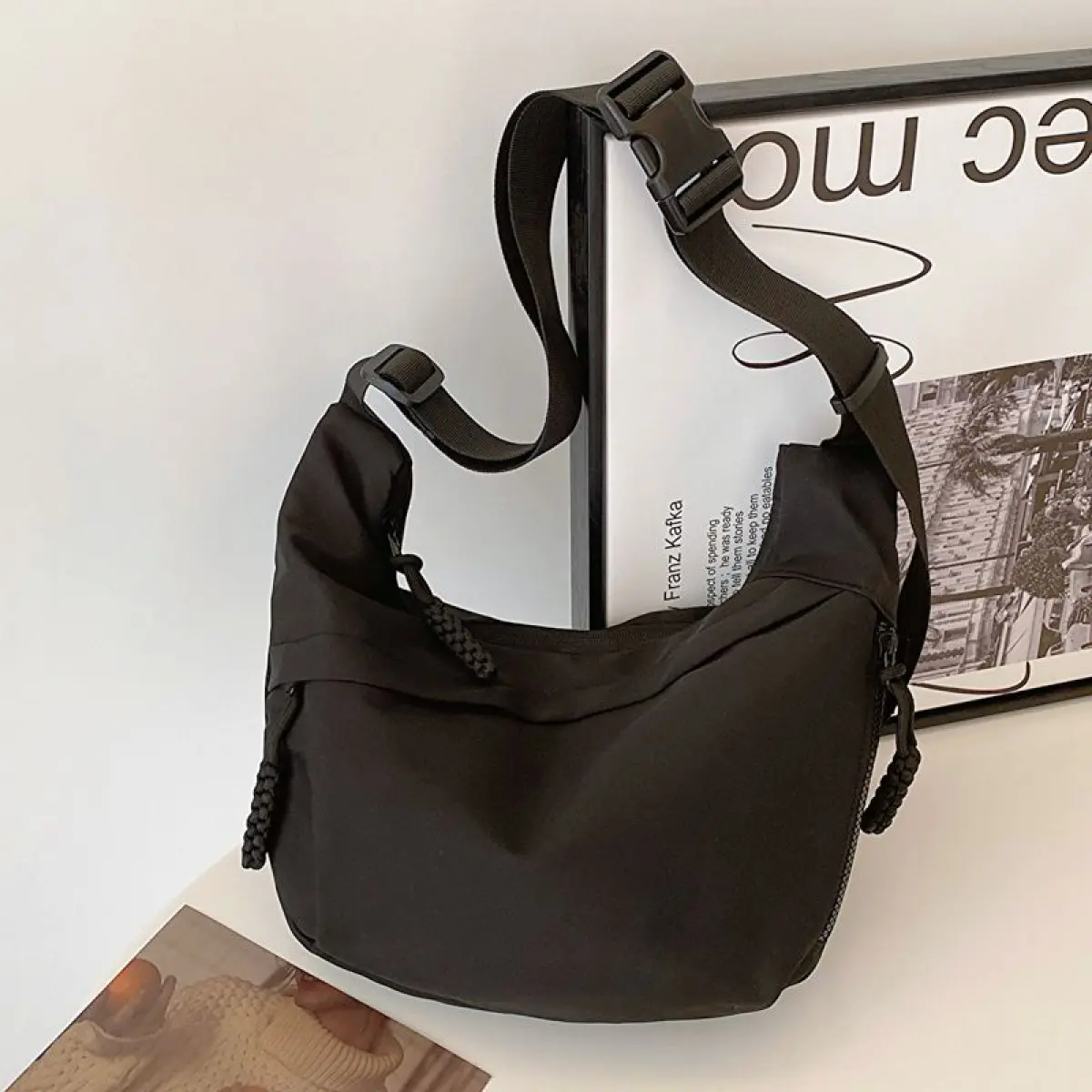 Large Capacity shoulder bag bag female 2024 new fashion commuter casual easy matching tote bag sports cross body dumpling bag Black