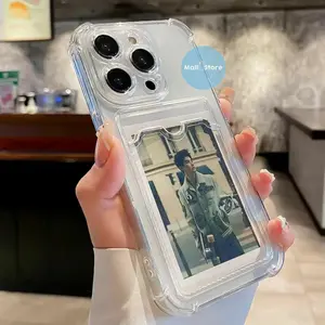 Case Slot Card Bening Bisa Simpan Foto dan Kartu untuk All Type Smartphone Bahan Soft Tebal dan Presisi Perlindungan Handphone Full Lentur Nyaman Digenggam