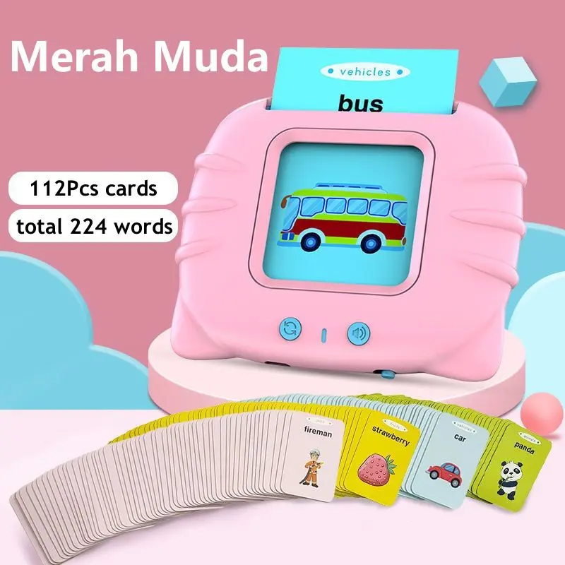 Mainan Flash Card mainan kartu membaca Edukasi Early Education Bilingual Device /Anak
