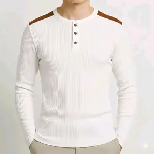 Kaos Pria Lengan Panjang kancing tempel