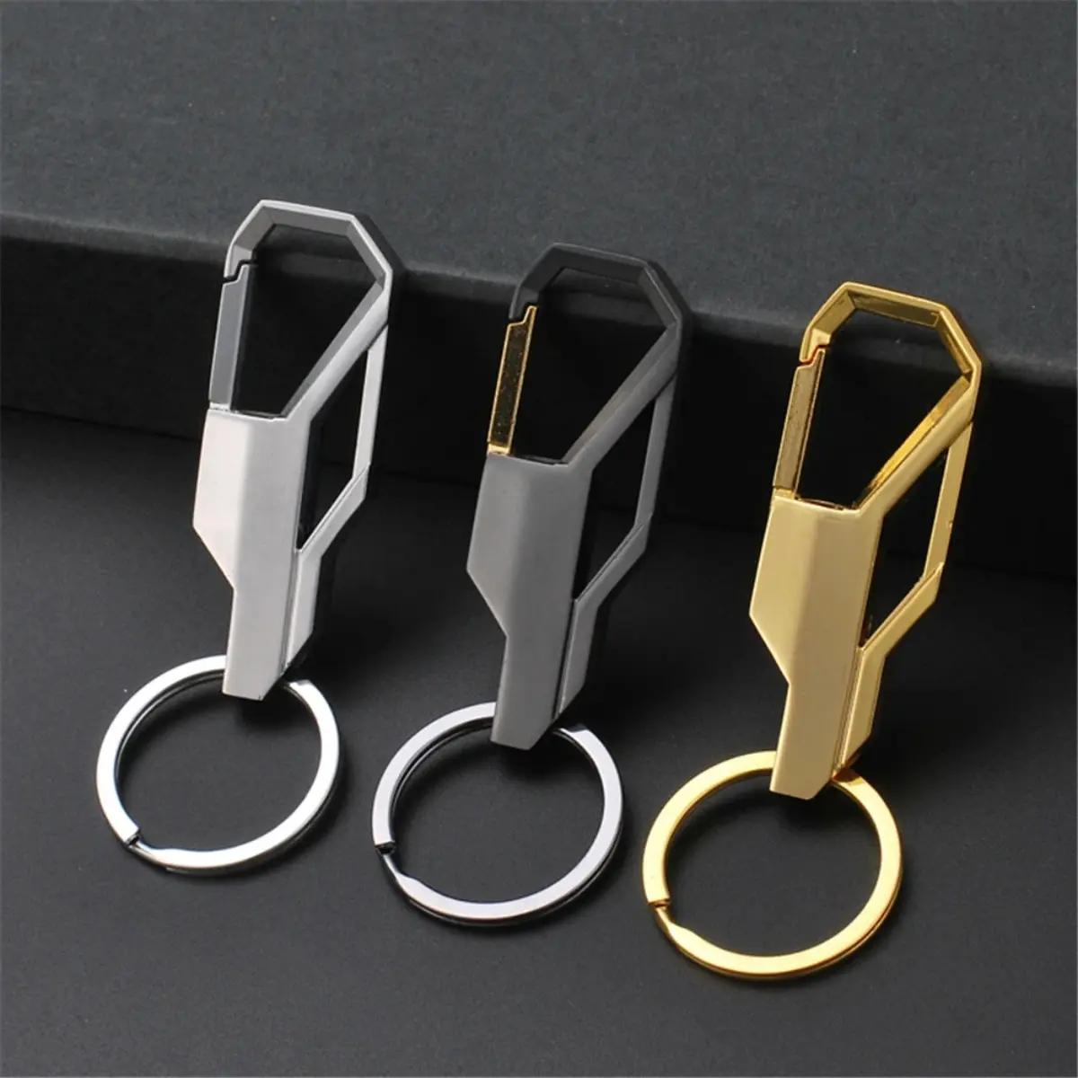 Metal Keychain New Men's Car Wallet Keyring Accessories Pendant Creative Practical Small Gift Zinc Alloy Classical Key Holder Car Interior Accessories