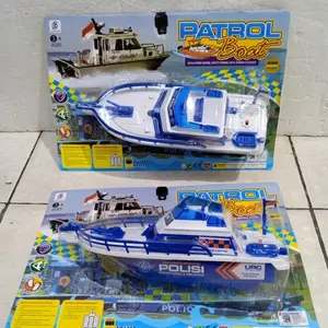 mainan boat patrol / mainan perahu boat polisi