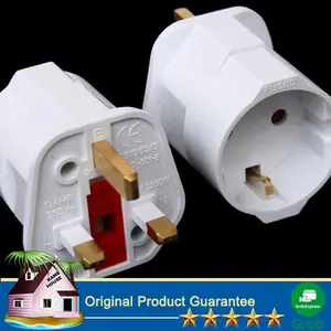 Adapter Converter Schuko EU 2 PIN TO UK 3 Plug Untuk Traveling