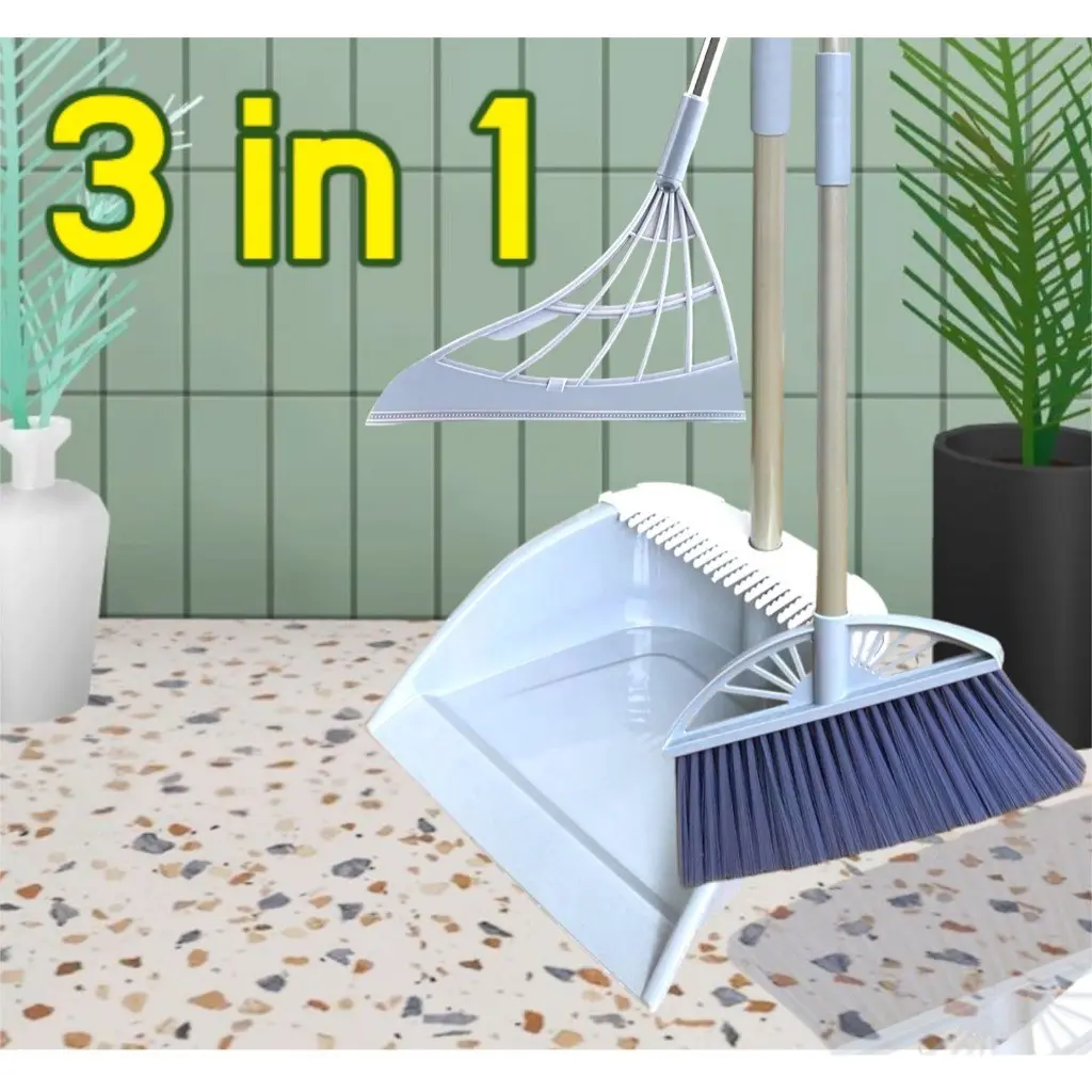 Viling Store - Paket Set Sapu 3in1 Dengan Pengki Lipat Alat Pembersih lantai Sapu Lantai Pengki Set Dengan Serok Alat Pembersih Debu Kotoran Lantai