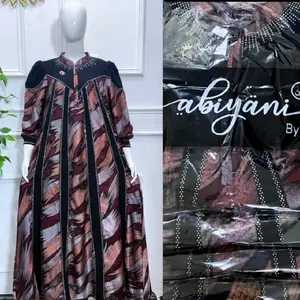 Dress Monika Sutra Printing M.Ziva Payet Braso Terbaru byDevitafashion15 MIDI