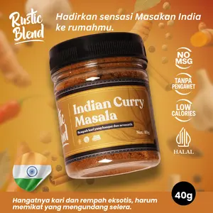 Rustic Blend Bumbu Premium Indian Curry Masala 40g – Rempah Aromatik Kari Tanpa MSG Tanpa Gula Cocok Untuk Masak Telur