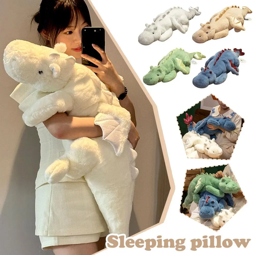 Giant Dinosaur Plush Toy Soft Stuffed Cartoon Animal Snow Dragon Doll Girlfriend Sleeping Pillow Kids Birthday Gift High Quality