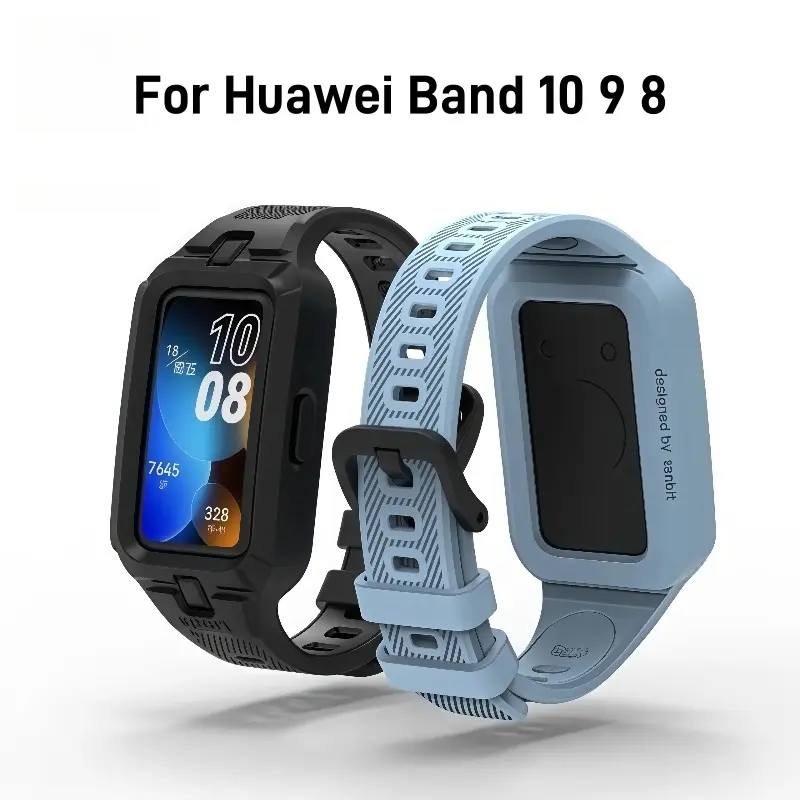 Tali Silikon untuk Huawei Band 10 9 8 7 6 Gelang Pengganti Jam Tangan Pintar Tali Olahraga Bernapas untuk Huawei Band10