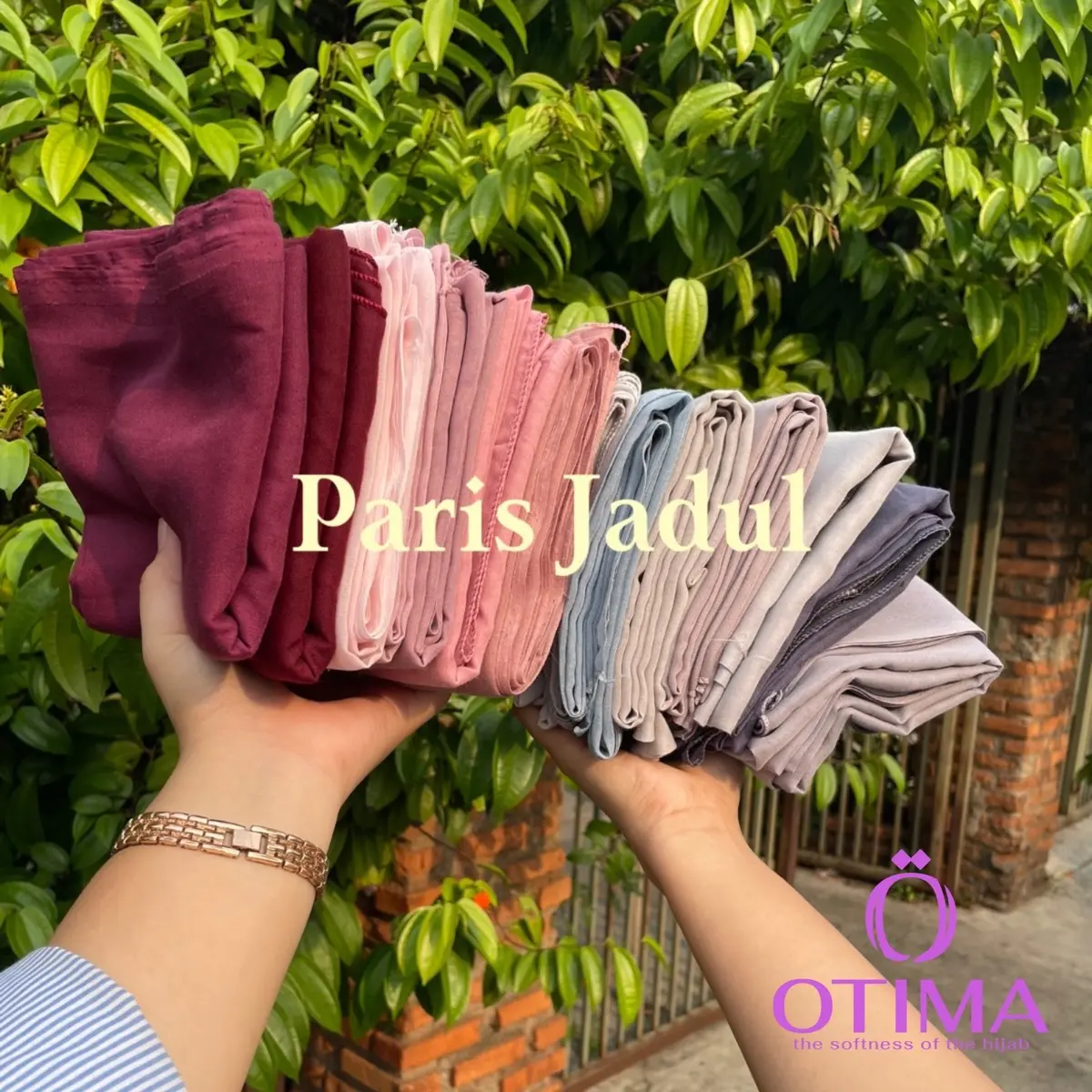 Hijab SegiEmpat Paris Jadul (DINECI 2 SISI) BY OTIMA HIJAB TERMURAH & WARNA TERLENGKAP Nyaman Muslim Kerudung Square Basic Voal Casual