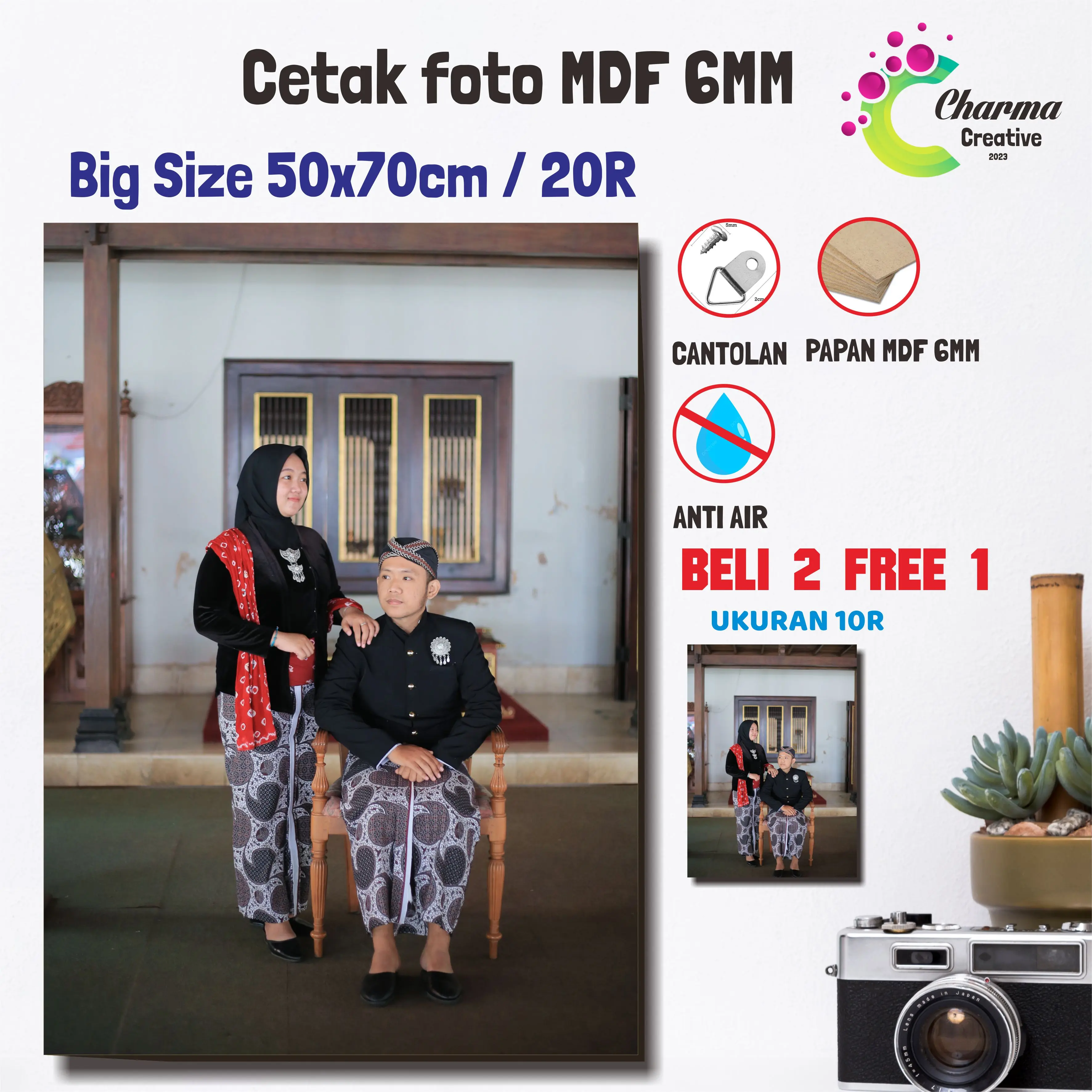 CETAK FOTO JUMBO 20R UKURAN 50X70CM PLUS BINGKAI TINGGAL PASANG