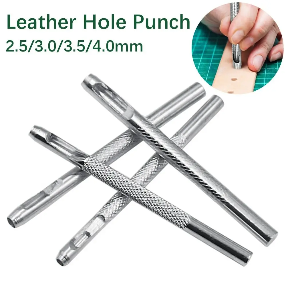 Multifunctional Carbon Steel Leather Hole Punch Hollow Hole Bit 2.5/3/3.5/4mm Crimping Drill Belt