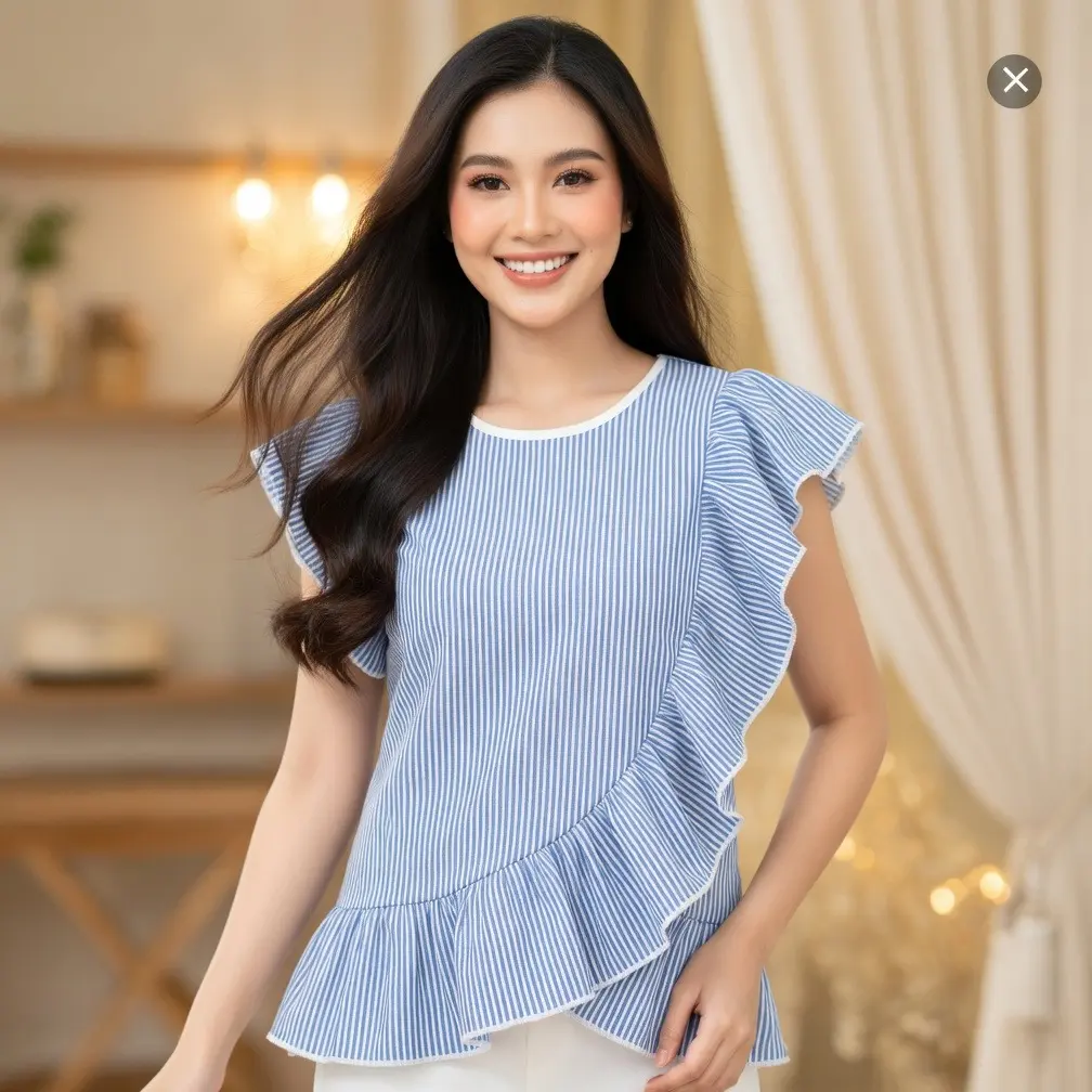 White Navy Maya Atasan