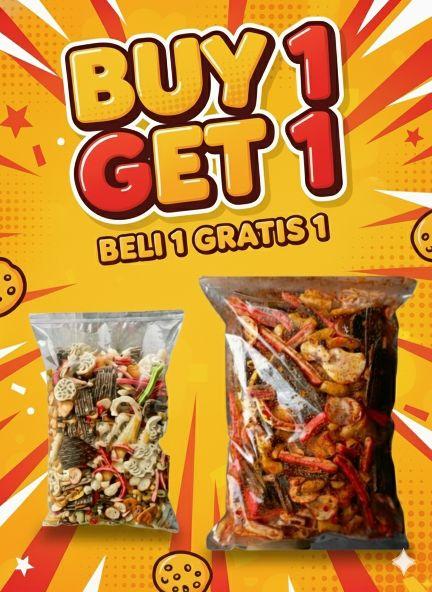 Beli 1 gratis 1 seblak mix ori dan mix pedas / seblak campur mix pedas & original bumbu daun jeruk Food Snack