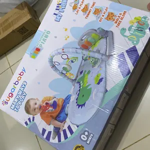 My Piano Playmat Baby Gym musik mainan rattle lampu/Mainan gym bayi/playgym/mainan anak/matras bayi piano Bayi Blue Pink